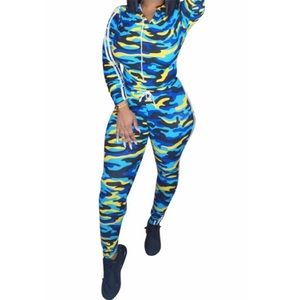 Blue Camo Set W/ Hoodie & Leggings